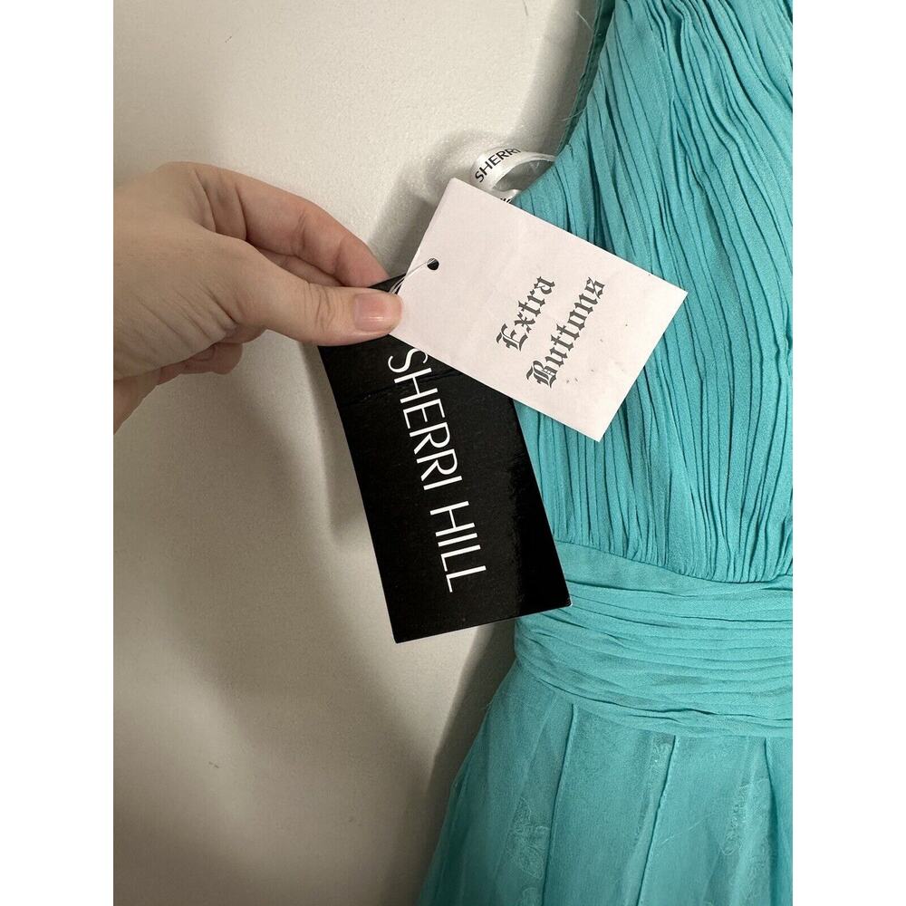 Sherri Hill Ombre Aqua to Pink High-Low Cocktail Dress - Picture 10 of 13